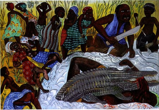 Man Eaten By Crocodile by Abdias Muhlanga