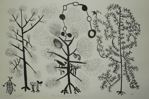 Trees With Animals And Chain Form by Dada