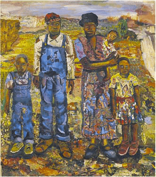 Family Of Three by Dominic Tshabangu