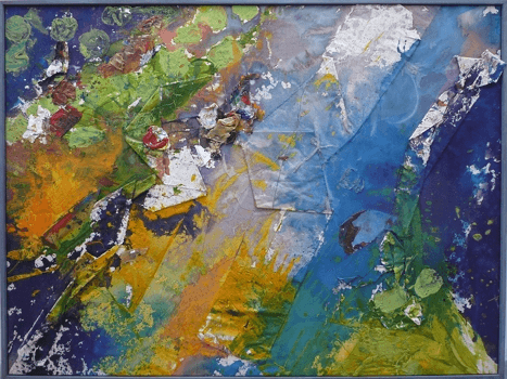 Untitled (Acryllic And Collage) by Dumisane Mabaso