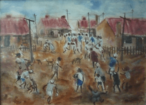 Township Scene by Louis Maqhubela