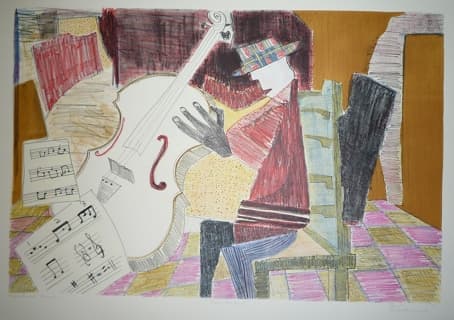 Rehearsing by Sam Nhlengethwa
