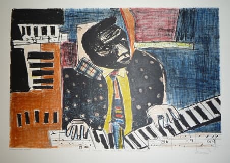 Ode To Gideon Nxumdlo And Chris Macgregor by Sam Nhlengethwa