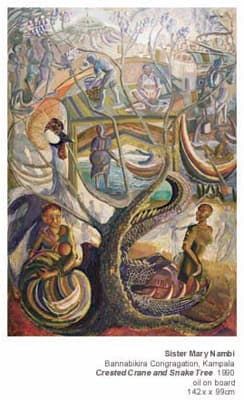 Crested Crane & Snake Tree by Sister Mary Nambi
