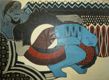 Rain God And Harvestor/ The Sower And The Rain God by Uzo Egonu